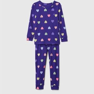 GAP Baby & Toddler Organic Brushed Cotton PJ Set
 - Navy Blue Hearts print